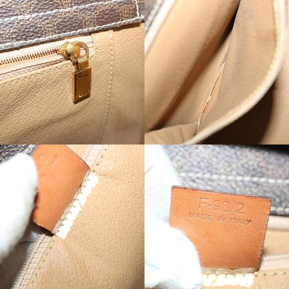 CELINE Macadam Canvas Hand Bag Pvc Leather Brown - Picture 12 of 13